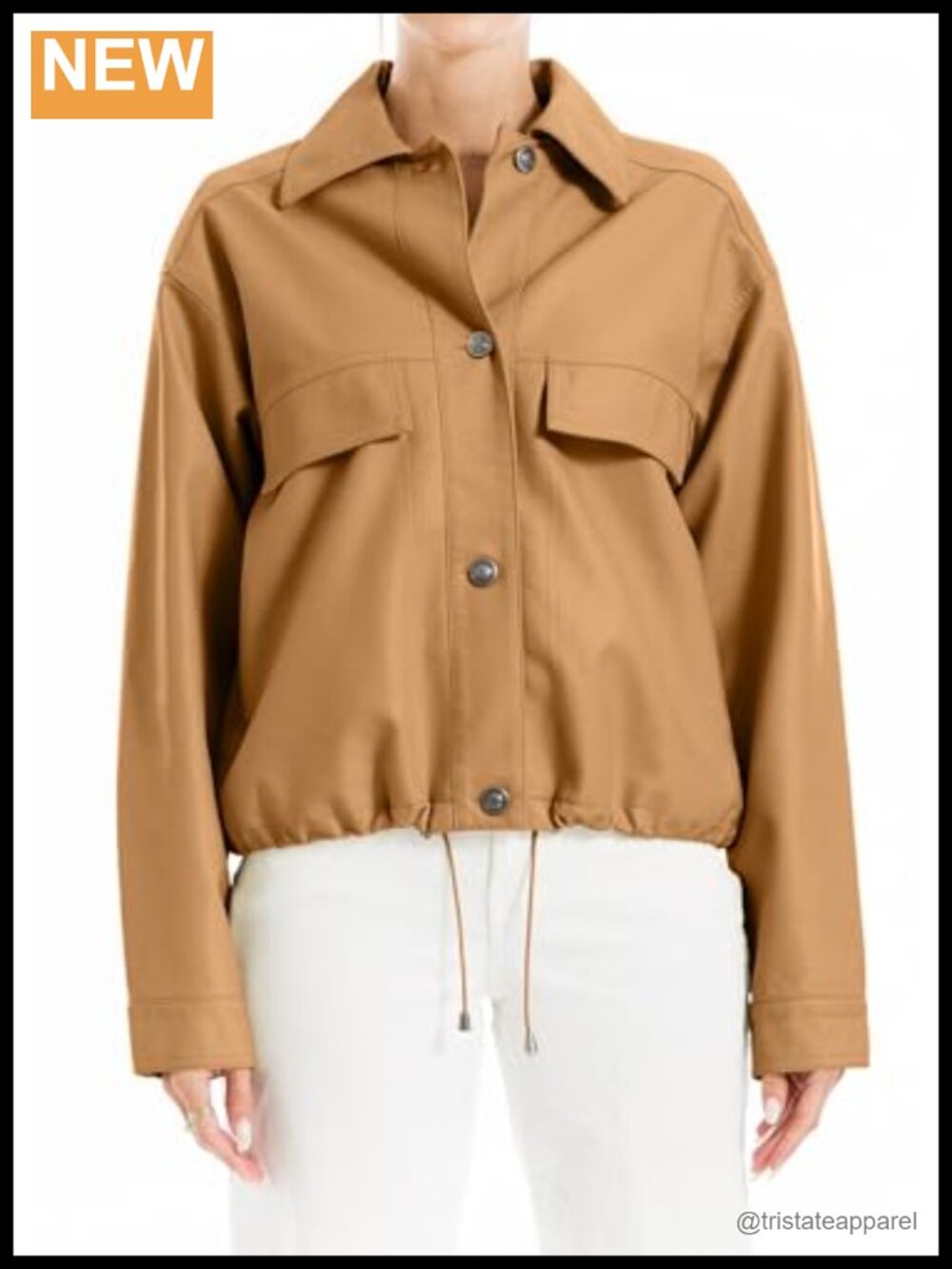Max Studio Women's Faux Leather Short Outerwear Jacket